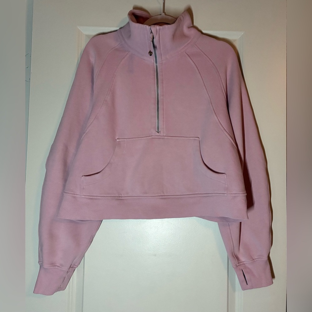 Lululemon Scuba Oversized Funnel Neck Half Zip in Pink Peony Size M/L - Picture 6 of 8